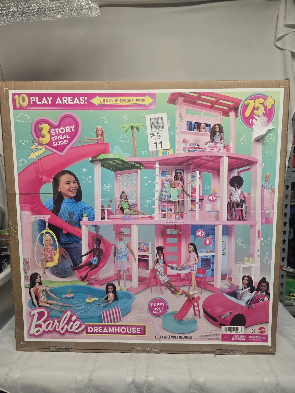 Barbie Dreamhouse, Pool Party Doll House with 75+ Pieces and 3-Story Slide.