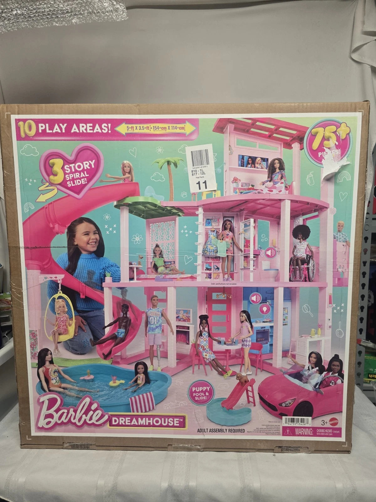 Barbie Dreamhouse, Pool Party Doll House with 75+ Pieces and 3-Story Slide.